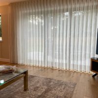 made to measure chiffon curtains with wave rails in dubai